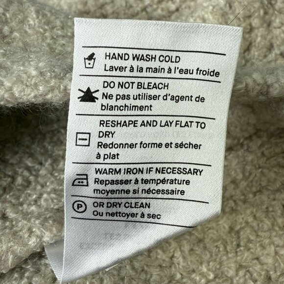 Vince Womens Cropped Cashmere Blend V-Neck Sweater Medium Beige Chunky Textured - Picture 8 of 9